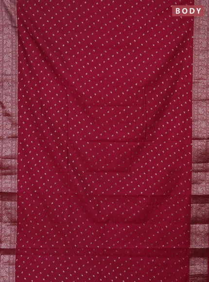 Semi chiniya saree wine shade with woven buttas and woven border