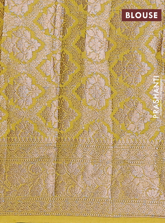 Semi chiniya saree lime green with woven buttas and woven border