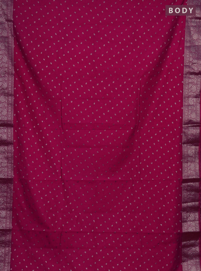 Semi chiniya saree pink with woven buttas and woven border
