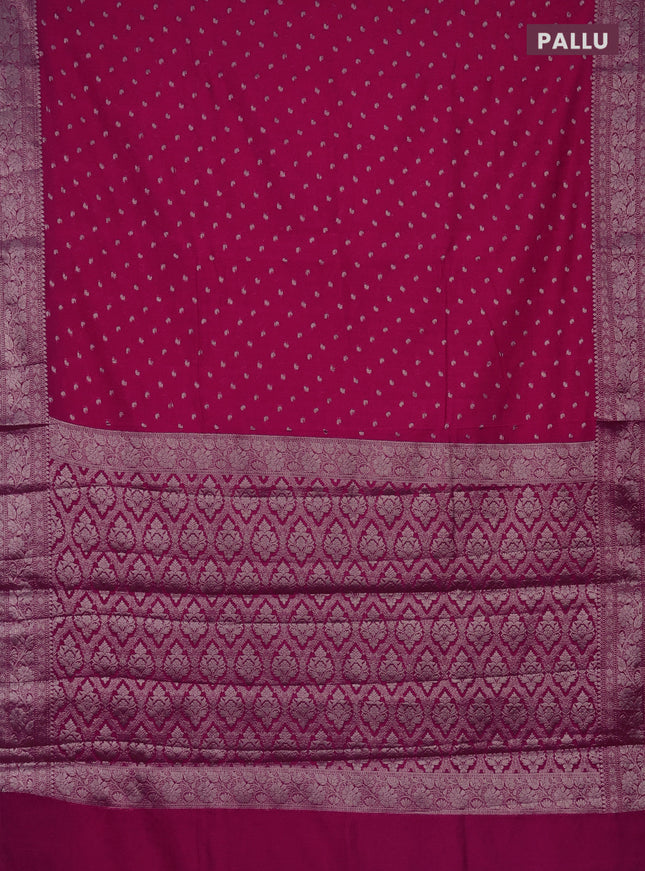 Semi chiniya saree pink with woven buttas and woven border