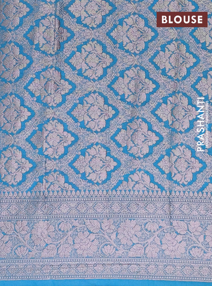 Semi chiniya saree cs blue with woven buttas and woven border