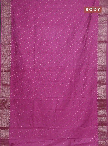 Semi chiniya saree mauve pink with woven buttas and woven border