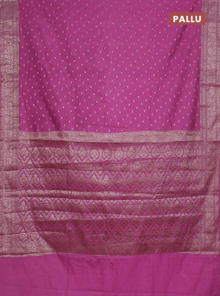 Semi chiniya saree mauve pink with woven buttas and woven border