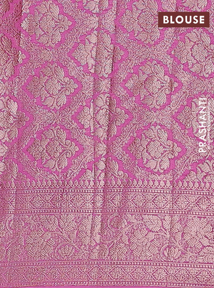 Semi chiniya saree mauve pink with woven buttas and woven border
