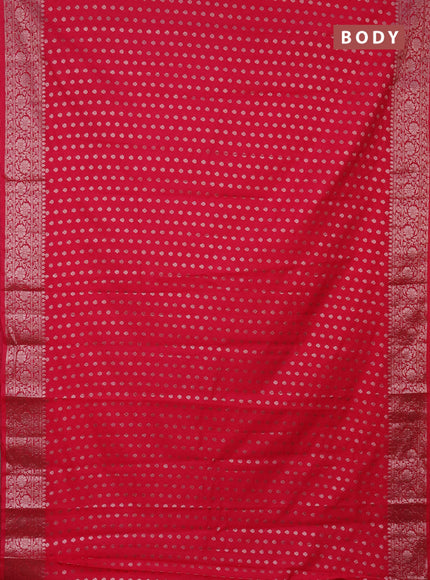 Semi chiniya saree pink with woven buttas and woven border