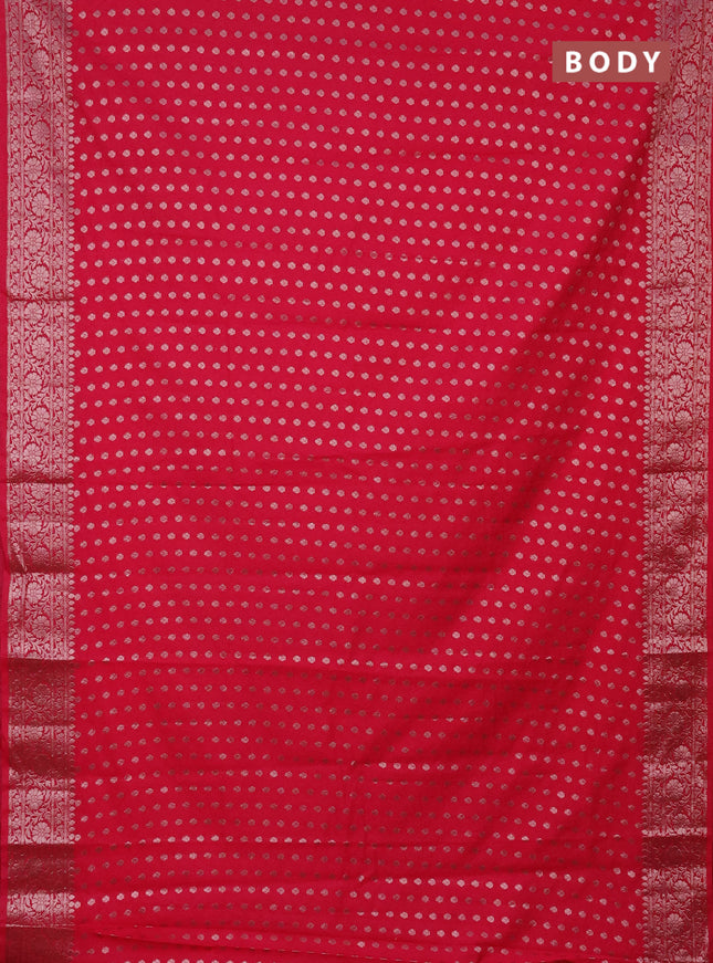 Semi chiniya saree pink with woven buttas and woven border