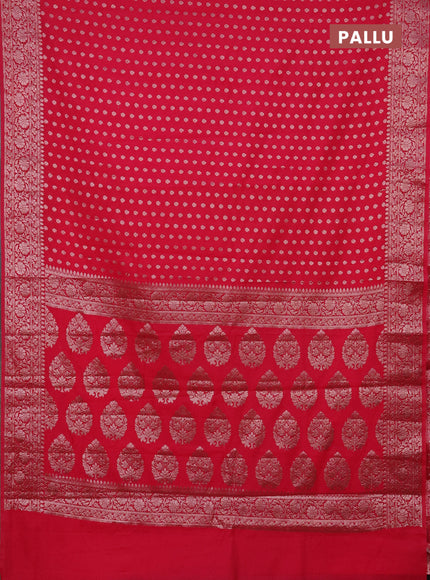 Semi chiniya saree pink with woven buttas and woven border