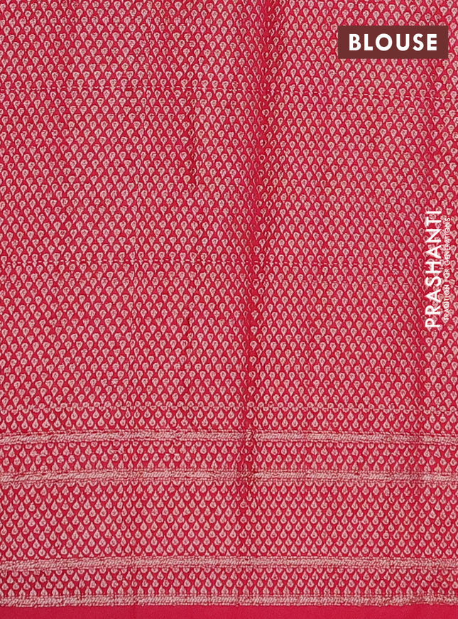 Semi chiniya saree pink with woven buttas and woven border