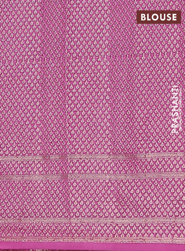 Semi chiniya saree mauve pink with woven buttas and woven border