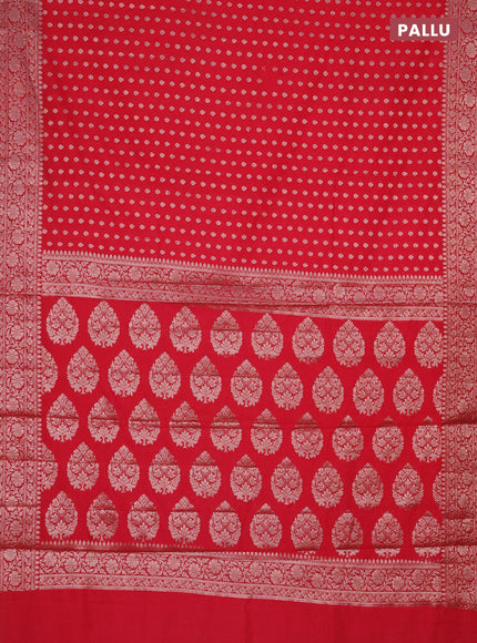 Semi chiniya saree pink with woven buttas and woven border