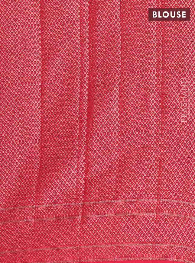 Semi chiniya saree pink with woven buttas and woven border