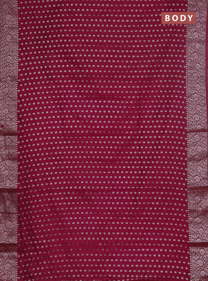 Semi chiniya saree wine shade with woven buttas and woven border