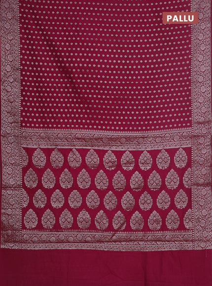 Semi chiniya saree wine shade with woven buttas and woven border