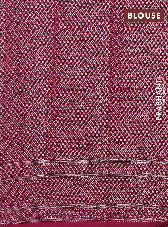 Semi chiniya saree wine shade with woven buttas and woven border