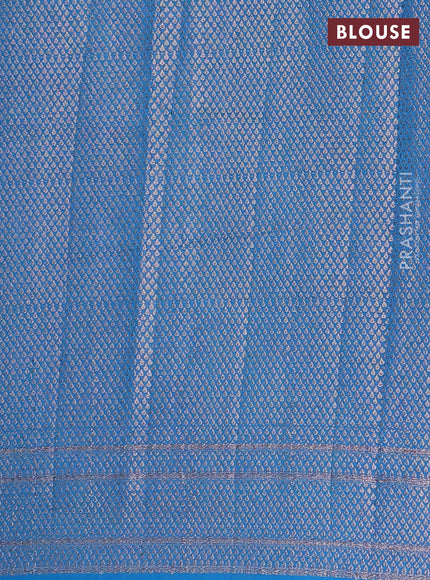 Semi chiniya saree cs blue with woven buttas and woven border