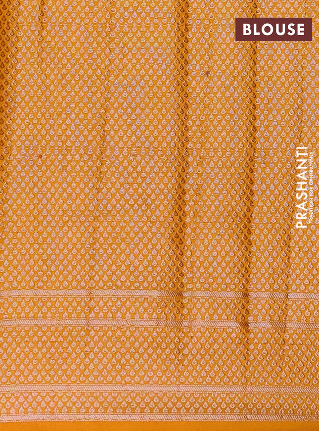 Semi chiniya saree mango yellow with woven buttas and woven border