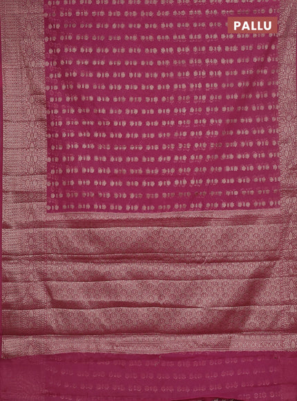 Semi chiniya saree mauve pink with woven buttas and woven border