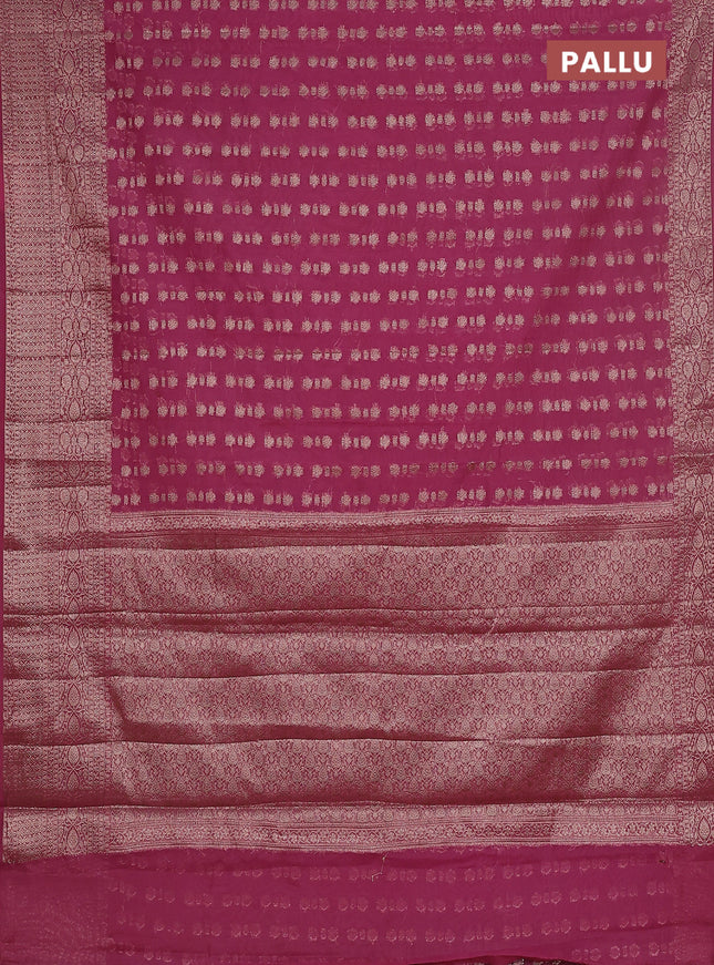 Semi chiniya saree mauve pink with woven buttas and woven border