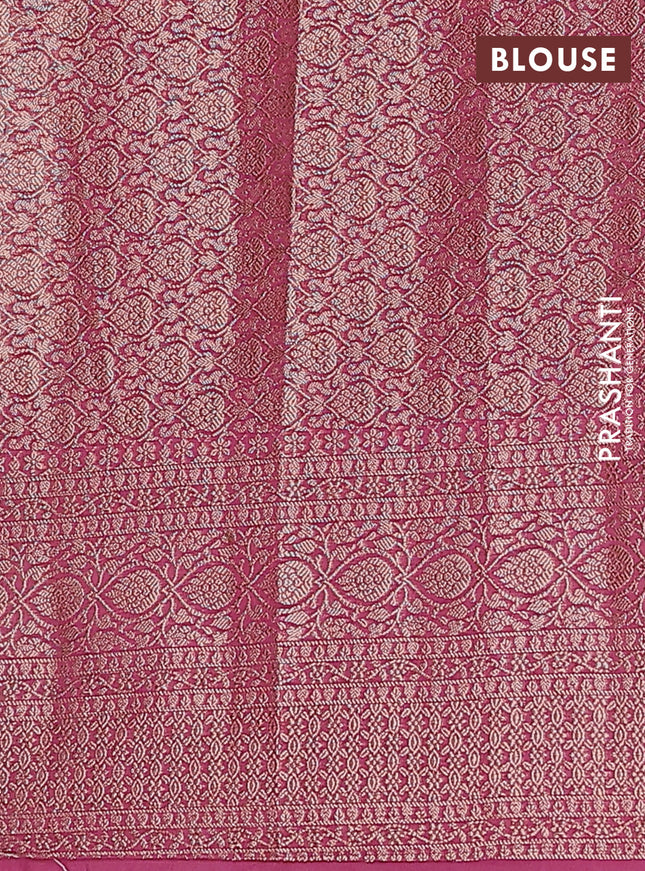 Semi chiniya saree mauve pink with woven buttas and woven border