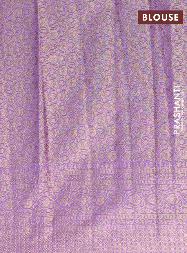 Semi chiniya saree lavender with woven buttas and woven border