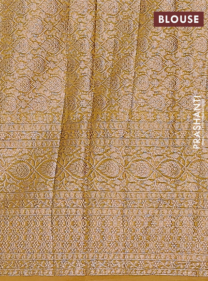 Semi chiniya saree yellow with woven buttas and woven border