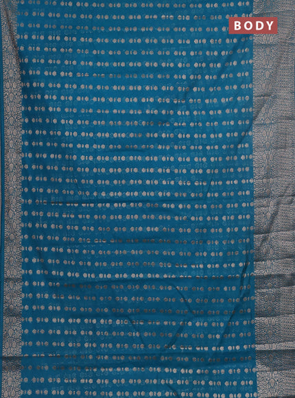 Semi chiniya saree cs blue with woven buttas and woven border