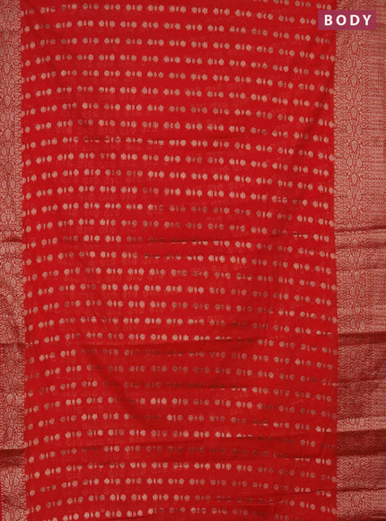 Semi chiniya saree orange with woven buttas and woven border