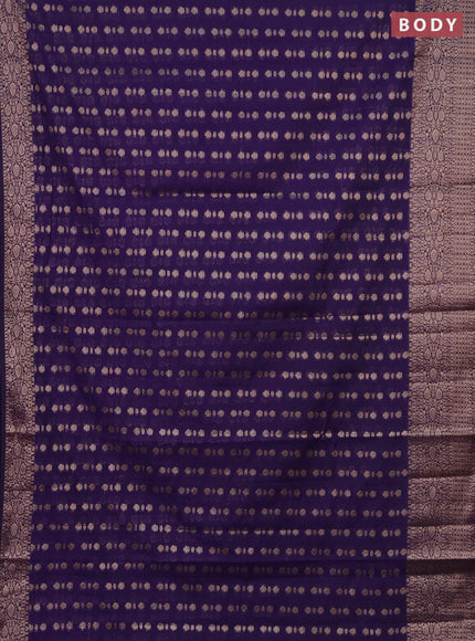 Semi chiniya saree blue with woven buttas and woven border