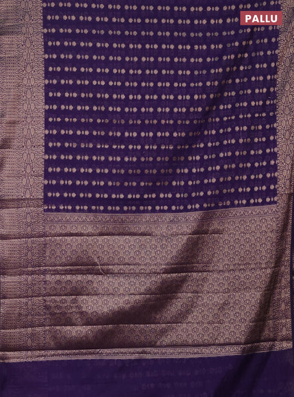 Semi chiniya saree blue with woven buttas and woven border