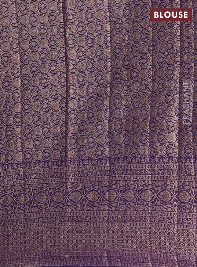 Semi chiniya saree blue with woven buttas and woven border