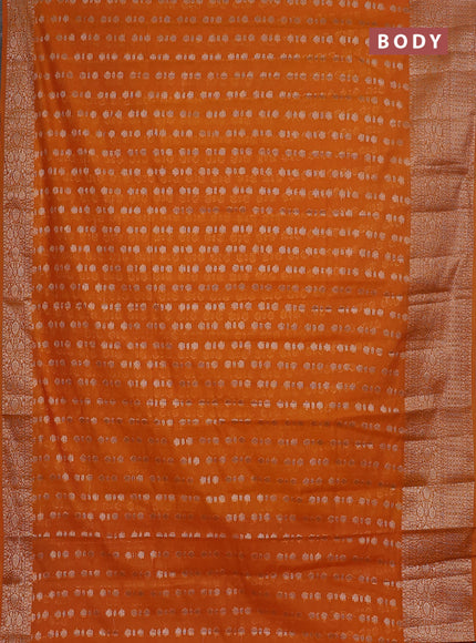 Semi chiniya saree mustard shade with woven buttas and woven border