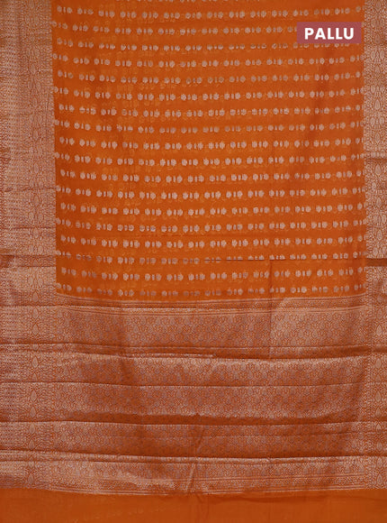 Semi chiniya saree mustard shade with woven buttas and woven border