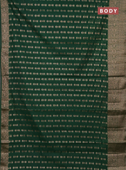 Semi chiniya saree green with woven buttas and woven border