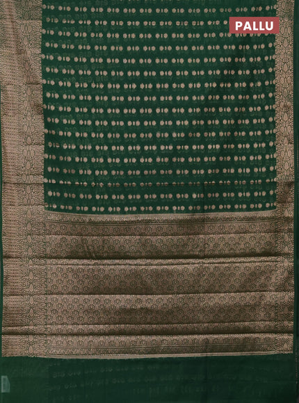 Semi chiniya saree green with woven buttas and woven border