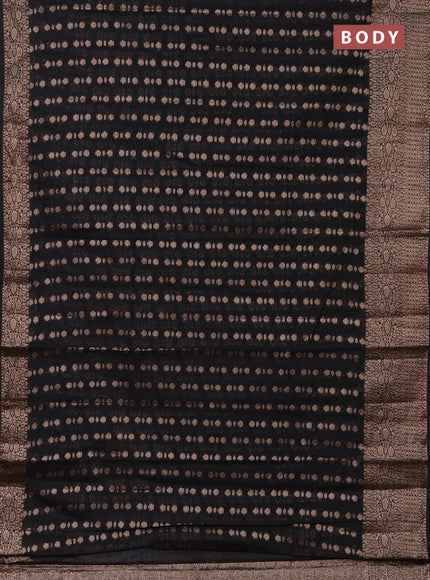 Semi chiniya saree black with woven buttas and woven border