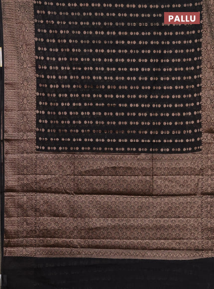 Semi chiniya saree black with woven buttas and woven border