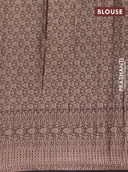 Semi chiniya saree black with woven buttas and woven border