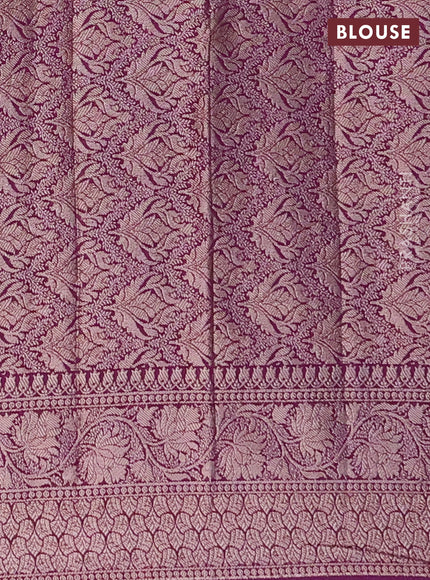 Semi chiniya saree deep purple with woven buttas and woven border