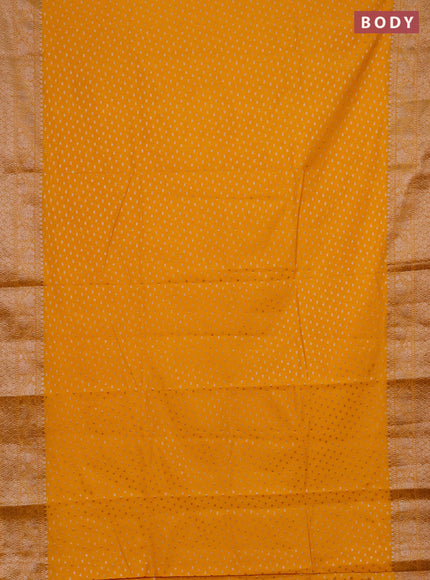 Semi chiniya saree mango yellow with woven buttas and woven border