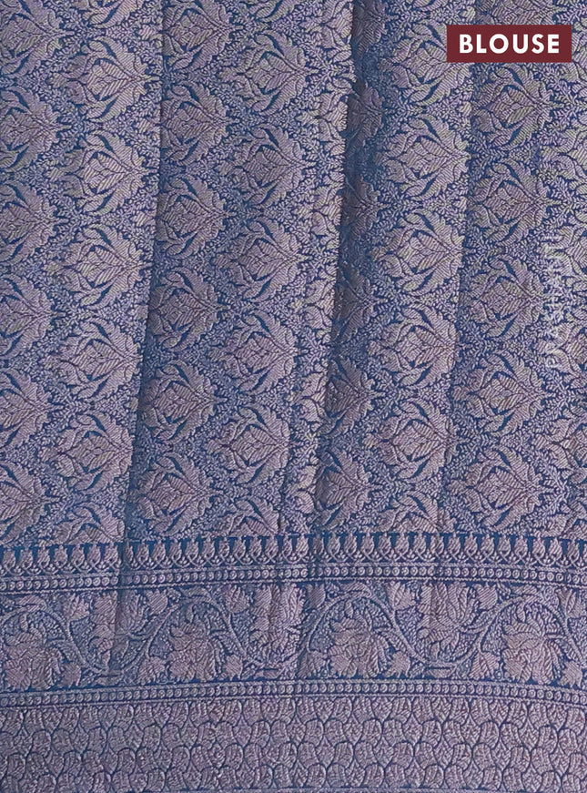 Semi chiniya saree cs blue with woven buttas and woven border