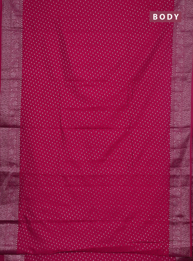 Semi chiniya saree pink with woven buttas and woven border
