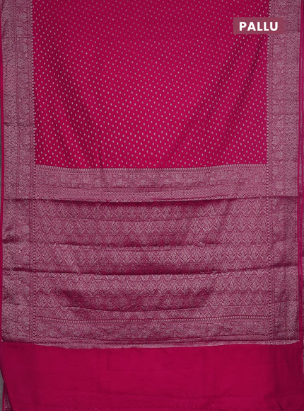 Semi chiniya saree pink with woven buttas and woven border