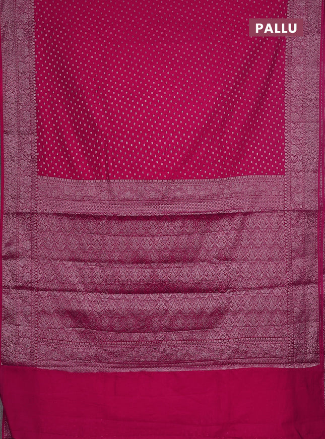 Semi chiniya saree pink with woven buttas and woven border