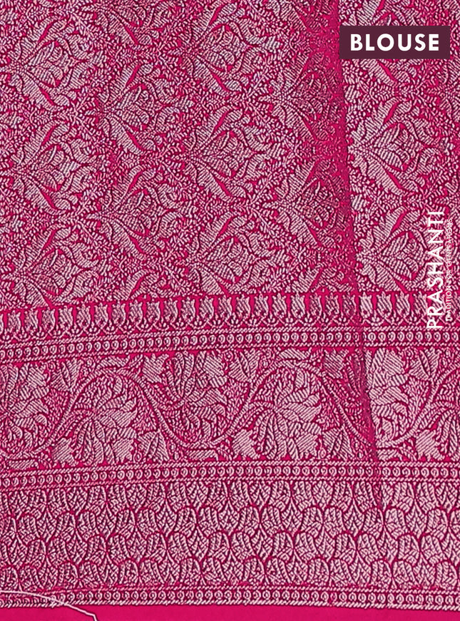 Semi chiniya saree pink with woven buttas and woven border