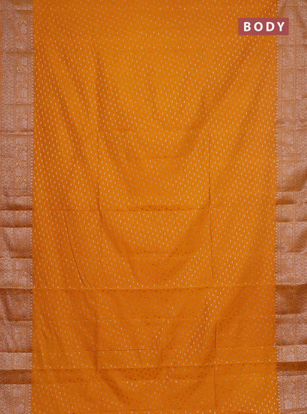 Semi chiniya saree mango yellow with woven buttas and woven border