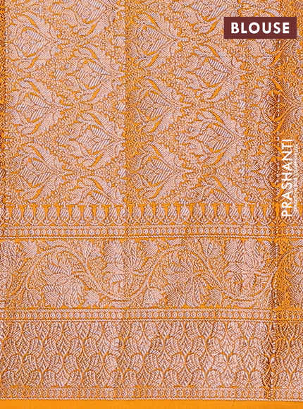 Semi chiniya saree mango yellow with woven buttas and woven border