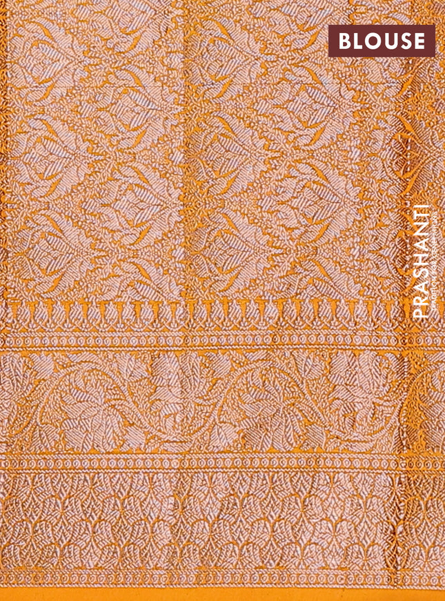 Semi chiniya saree mango yellow with woven buttas and woven border