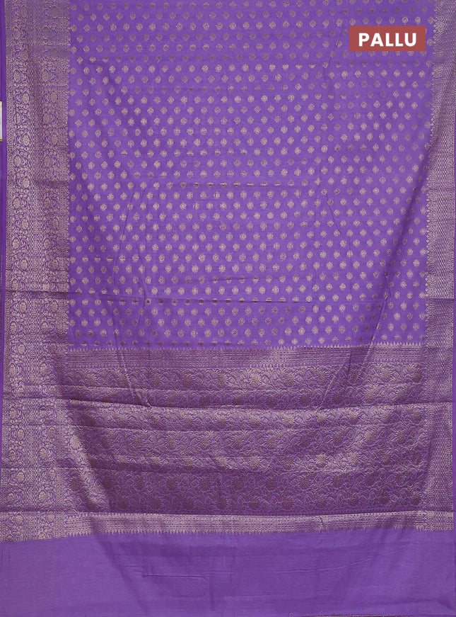 Semi chiniya saree lavender with woven buttas and woven border