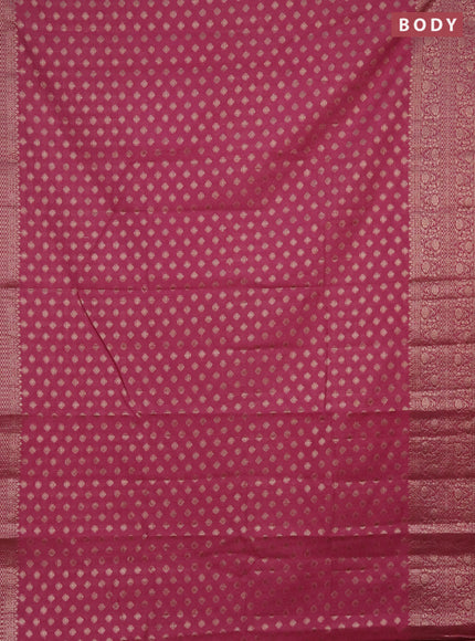 Semi chiniya saree mauve pink with woven buttas and woven border