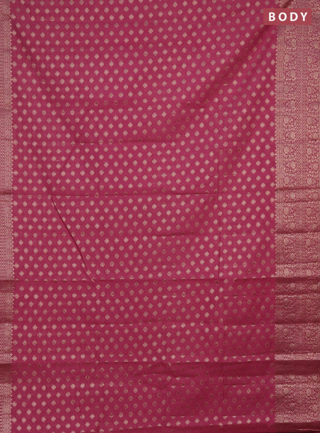 Semi chiniya saree mauve pink with woven buttas and woven border